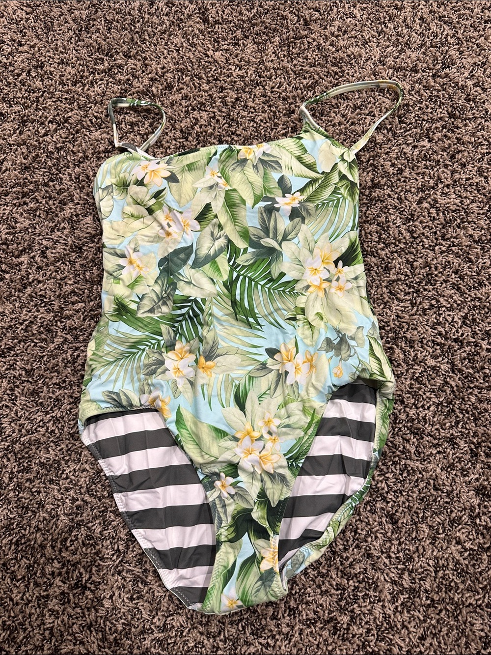 Tommy Bahama Green Floral One-Piece Swimsuit